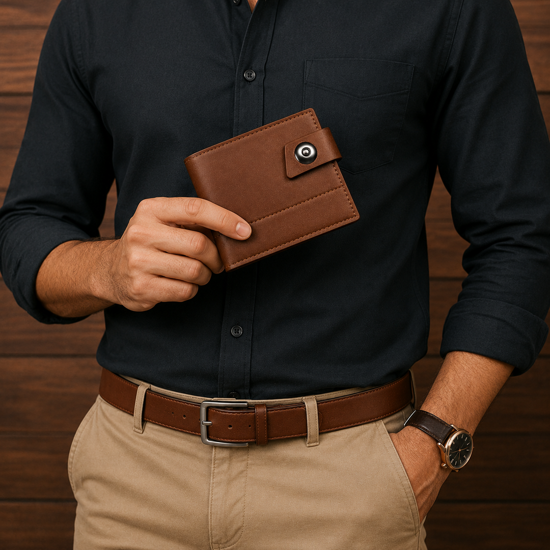Stitched Leather Bifold Wallet