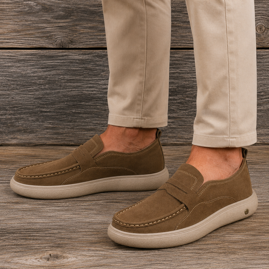 Cushioned Leather Loafer Sneakers