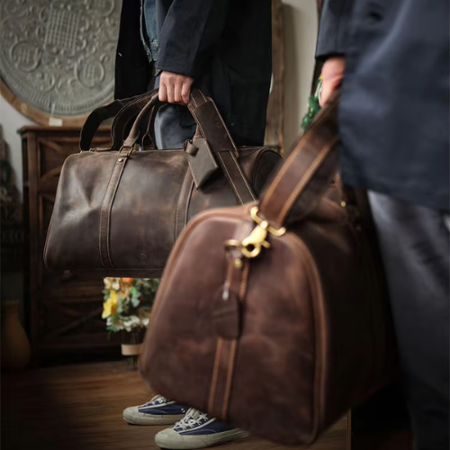 TRAVEL VINTAGE LEATHER DUFFLE BAG