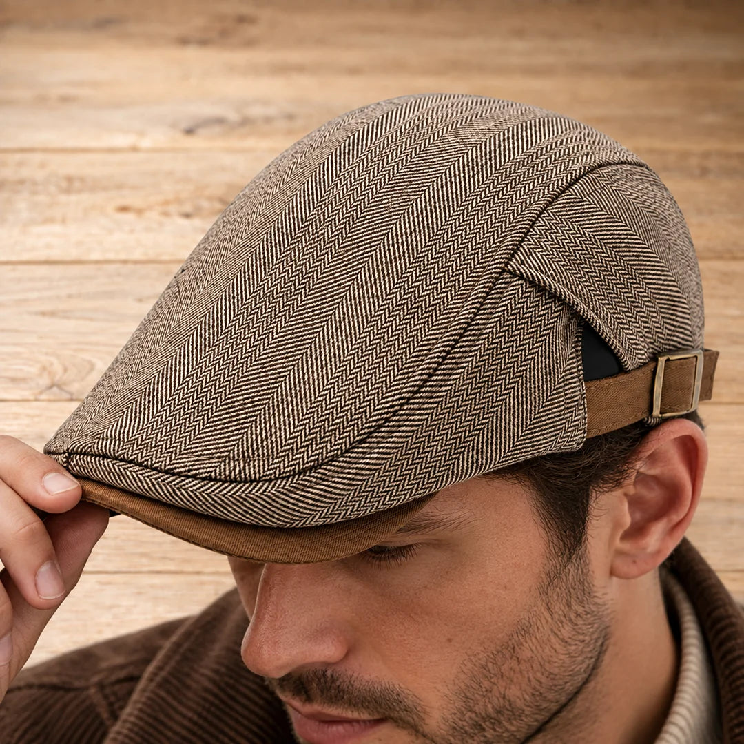 Classic Herringbone Flat Cap