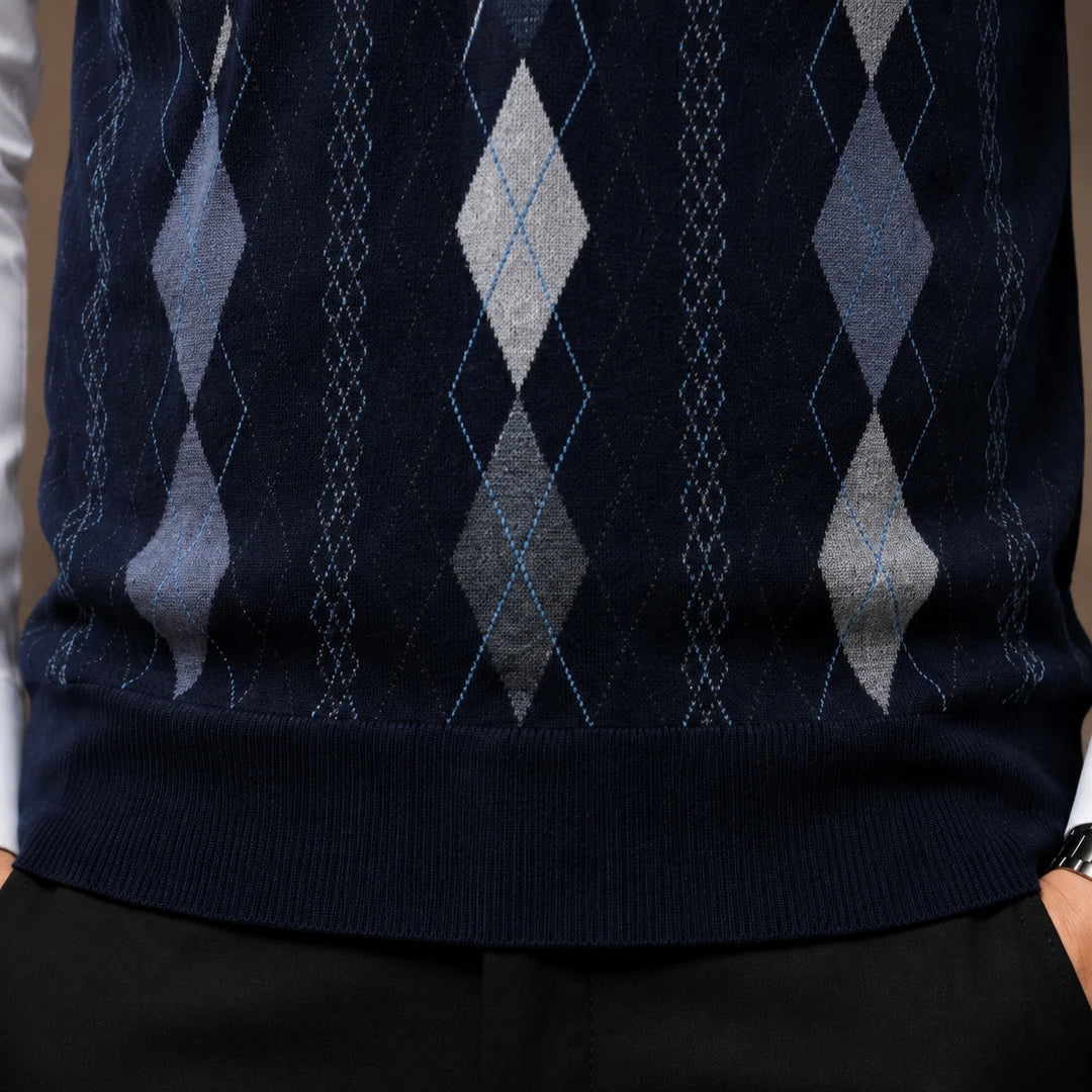 Classic V-Neck Argyle Vest