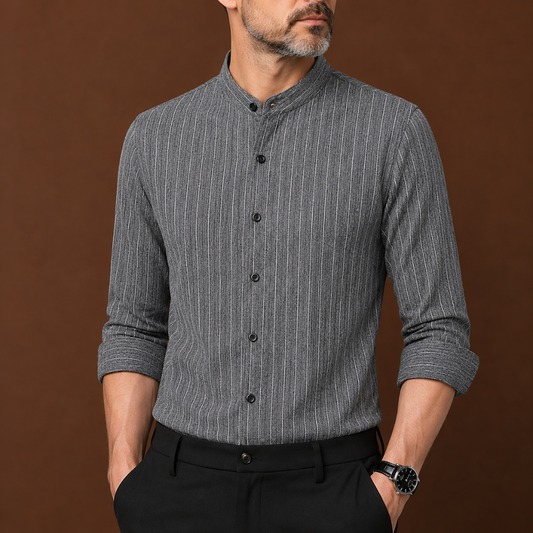 Striped Mandarin Shirt