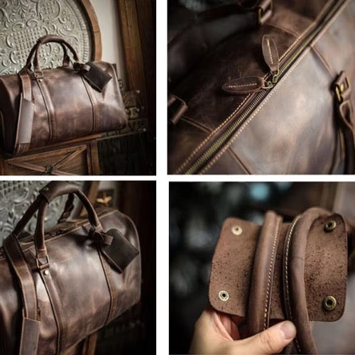 TRAVEL VINTAGE LEATHER DUFFLE BAG