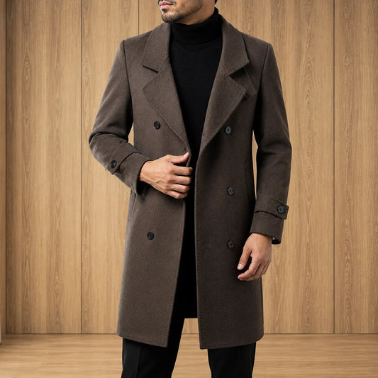 Double-Breasted Wool Overcoat