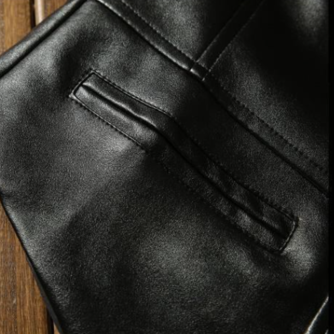 STRUCTURED LEATHER WAISTCOAT