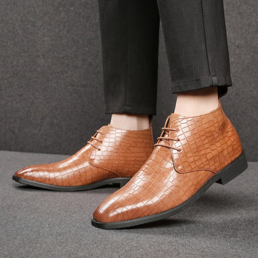 High-Top Leather Shoes