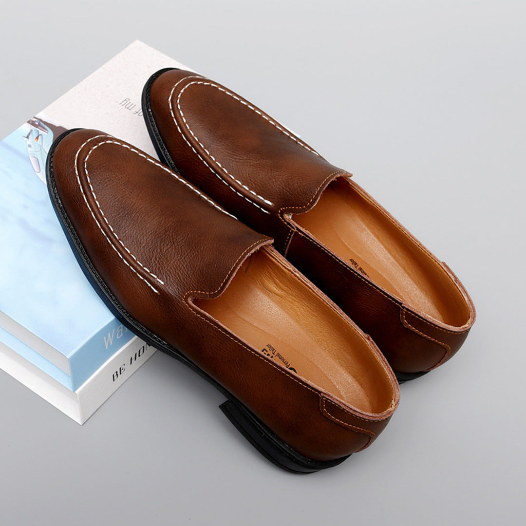 GENUINE LEATHER LOW-TOP LOAFERS