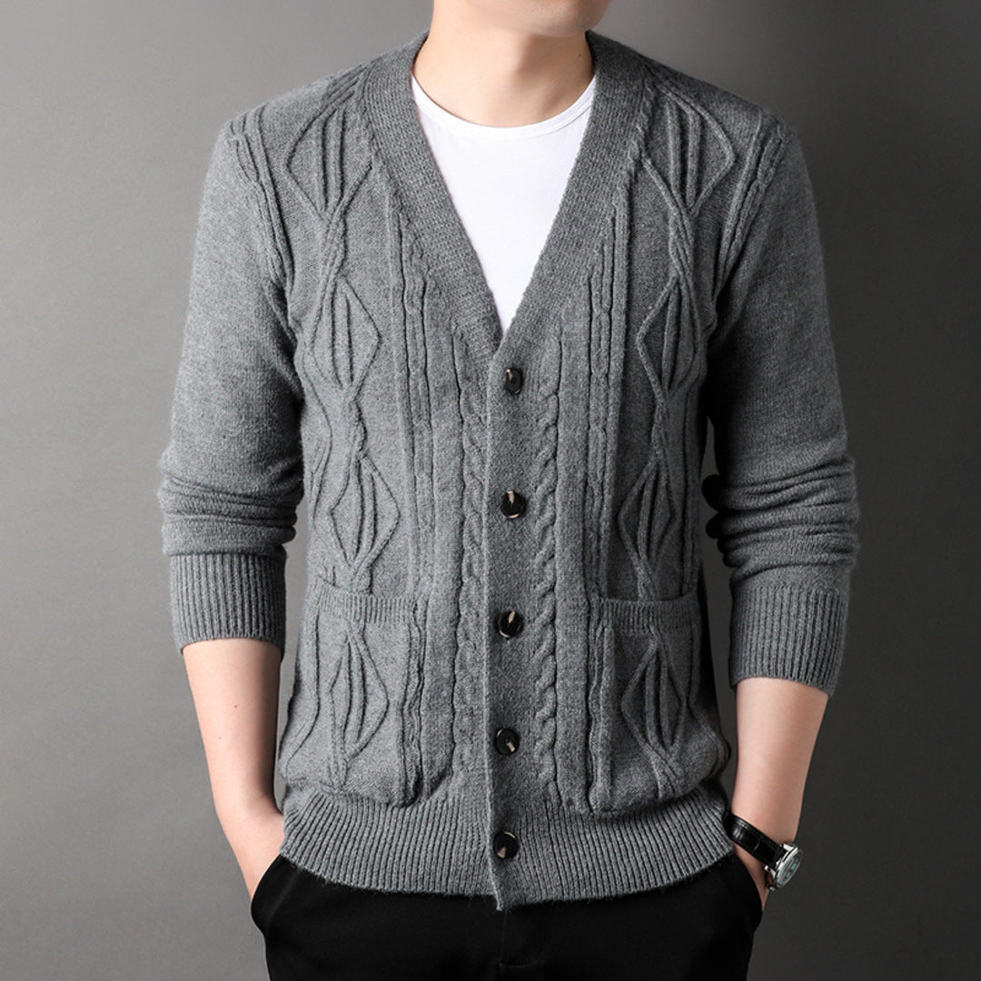 TEXTURED KNIT CARDIGAN