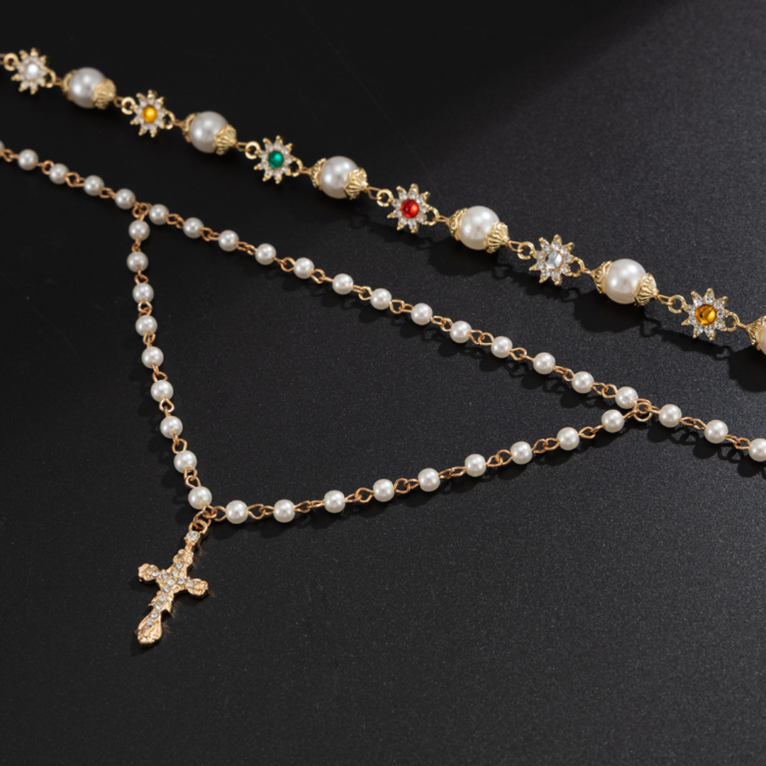 Pearl Cross Necklace