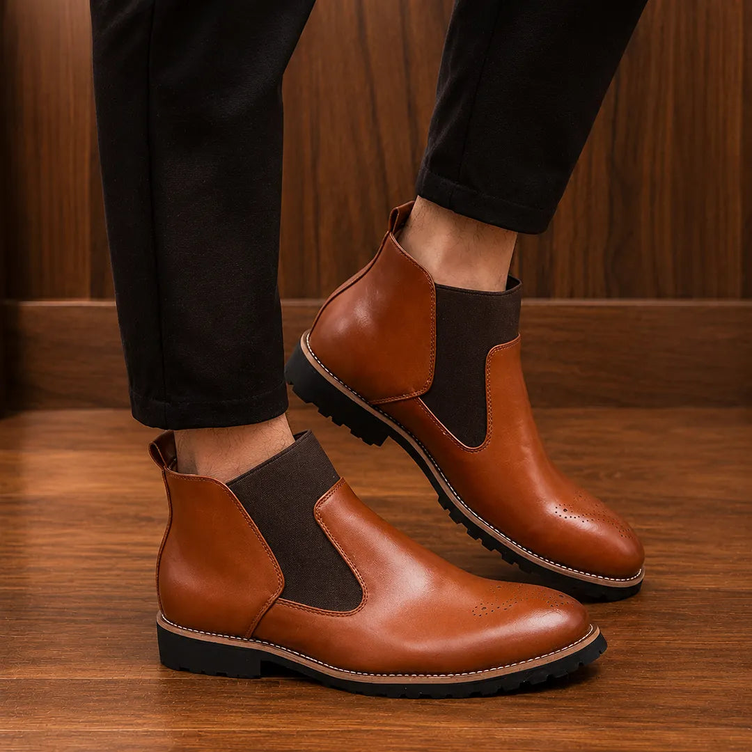Refined Brogue Chelsea Boots