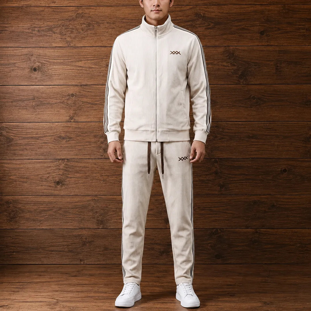 Ribbed Zip Tracksuit Set