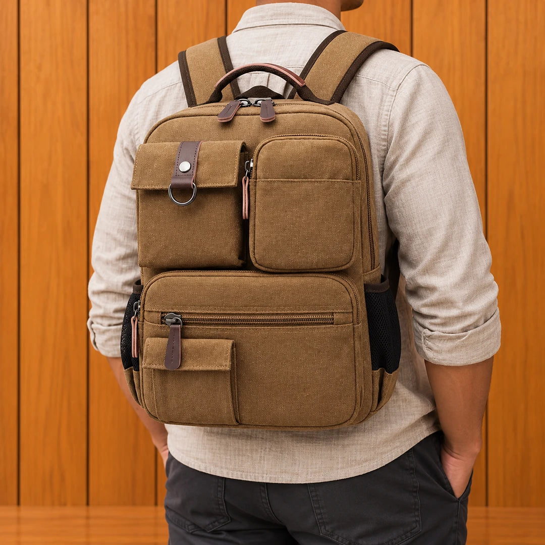 Rugged Canvas Utility Backpack