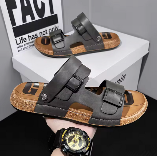 CORK LEATHER SANDALS