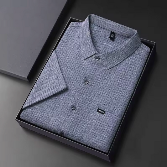 LINEN CLASSIC GRID SHIRT