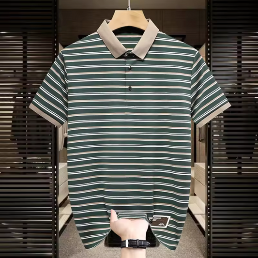 STRIPED LUXE POLO SHIRT