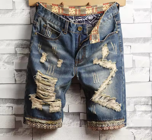 RIPPED DENIM SHORTS
