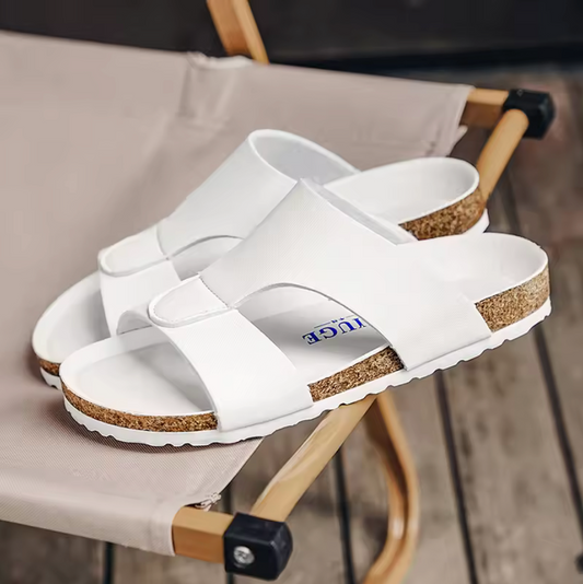 LEATHER CORK SANDALS