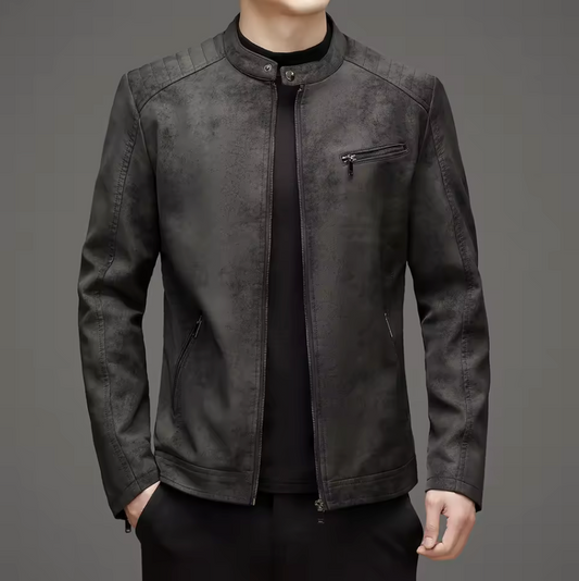 VELVET-LINED LEATHER JACKET