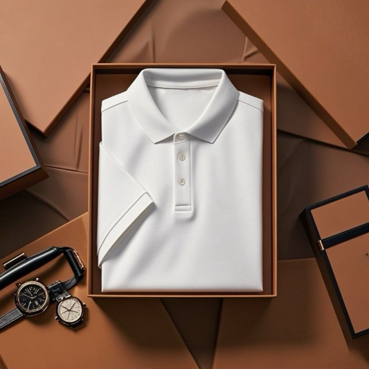 SLIT LAPEL POLO SHIRT