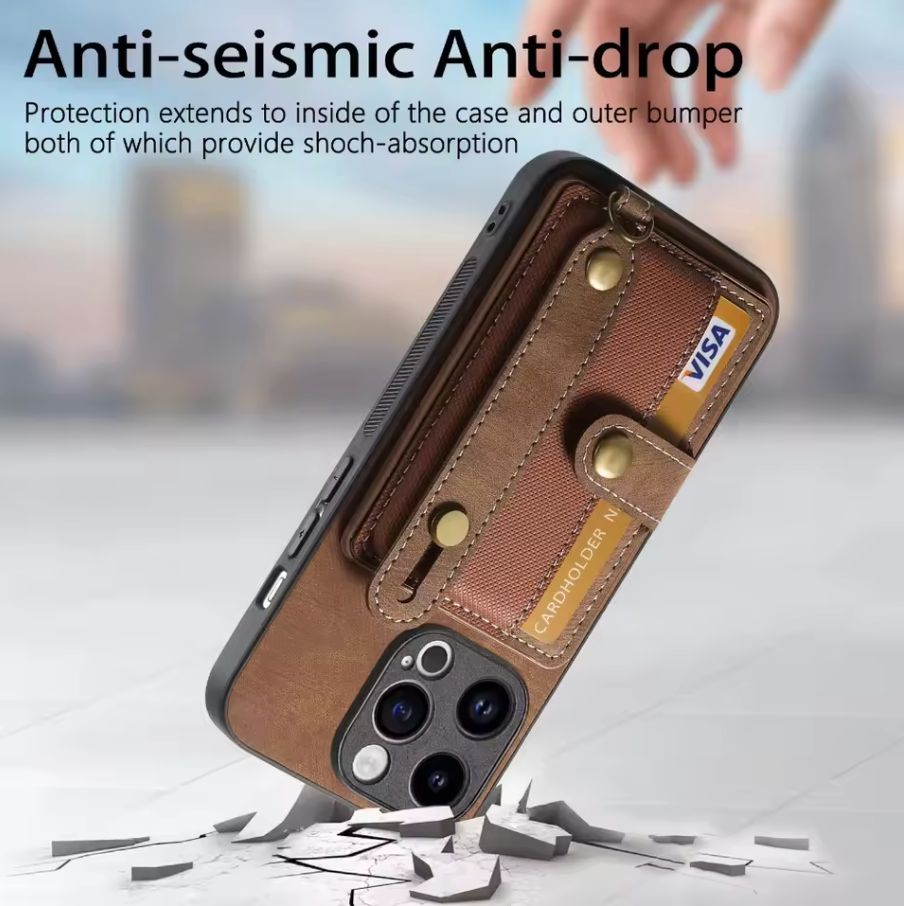 WRIST STRAP WALLET IPHONE CASE