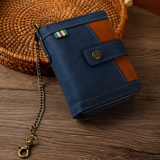 BUCKLE CHAIN LEATHER WALLET