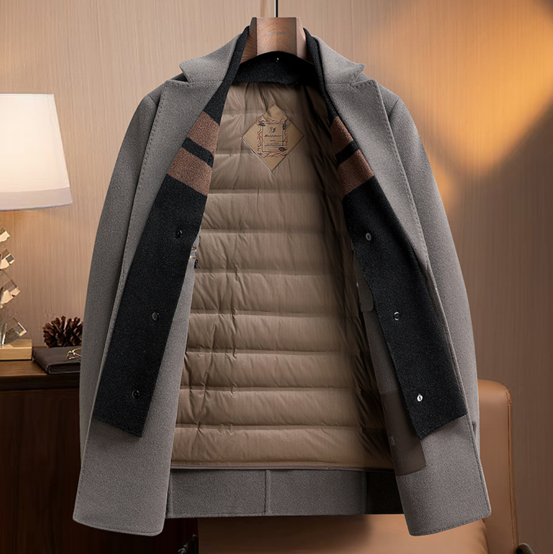 CLASSY GENTLEMAN WOOL DOWN COAT