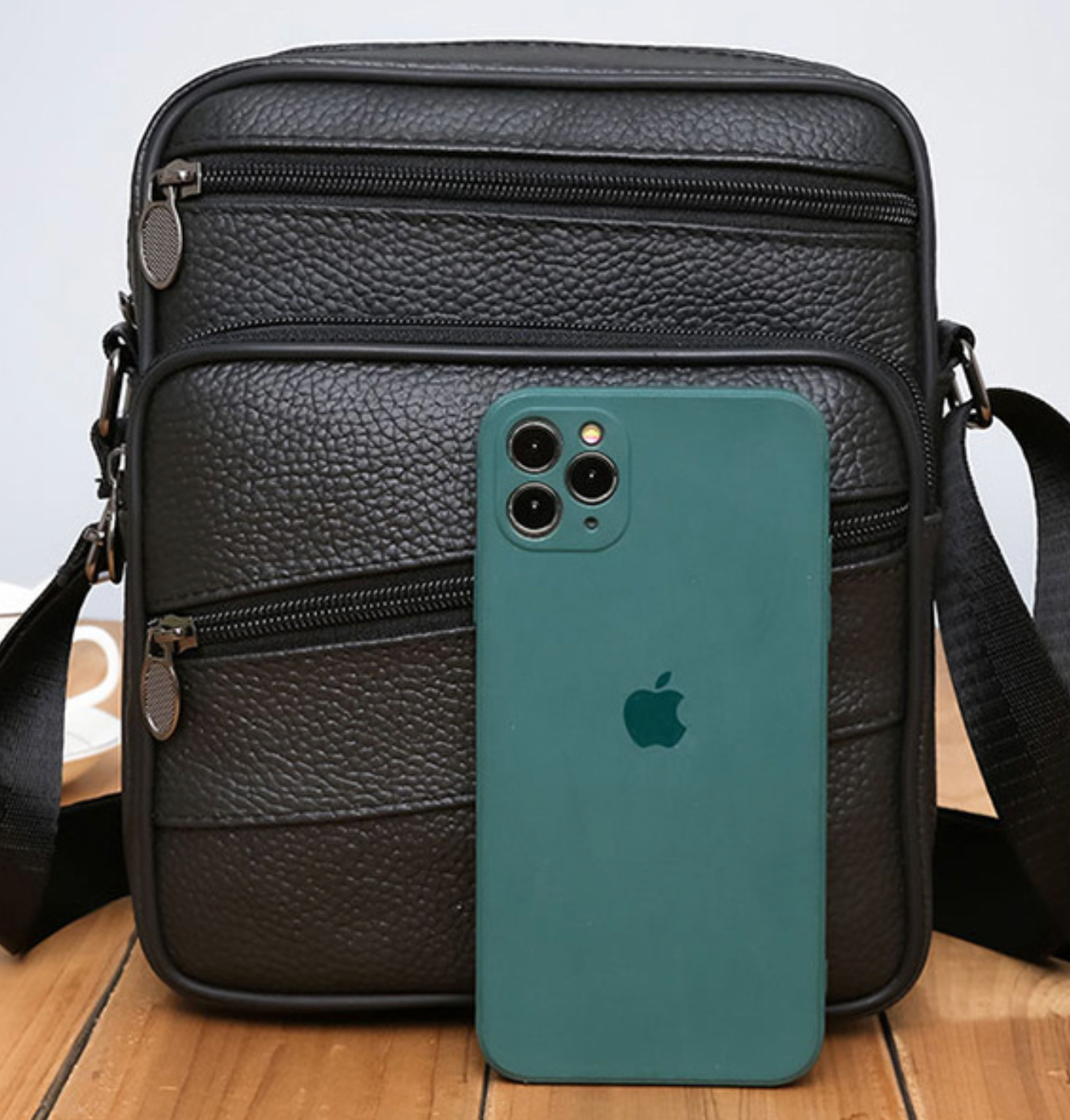 LEATHER COWHIDE CROSSBAG