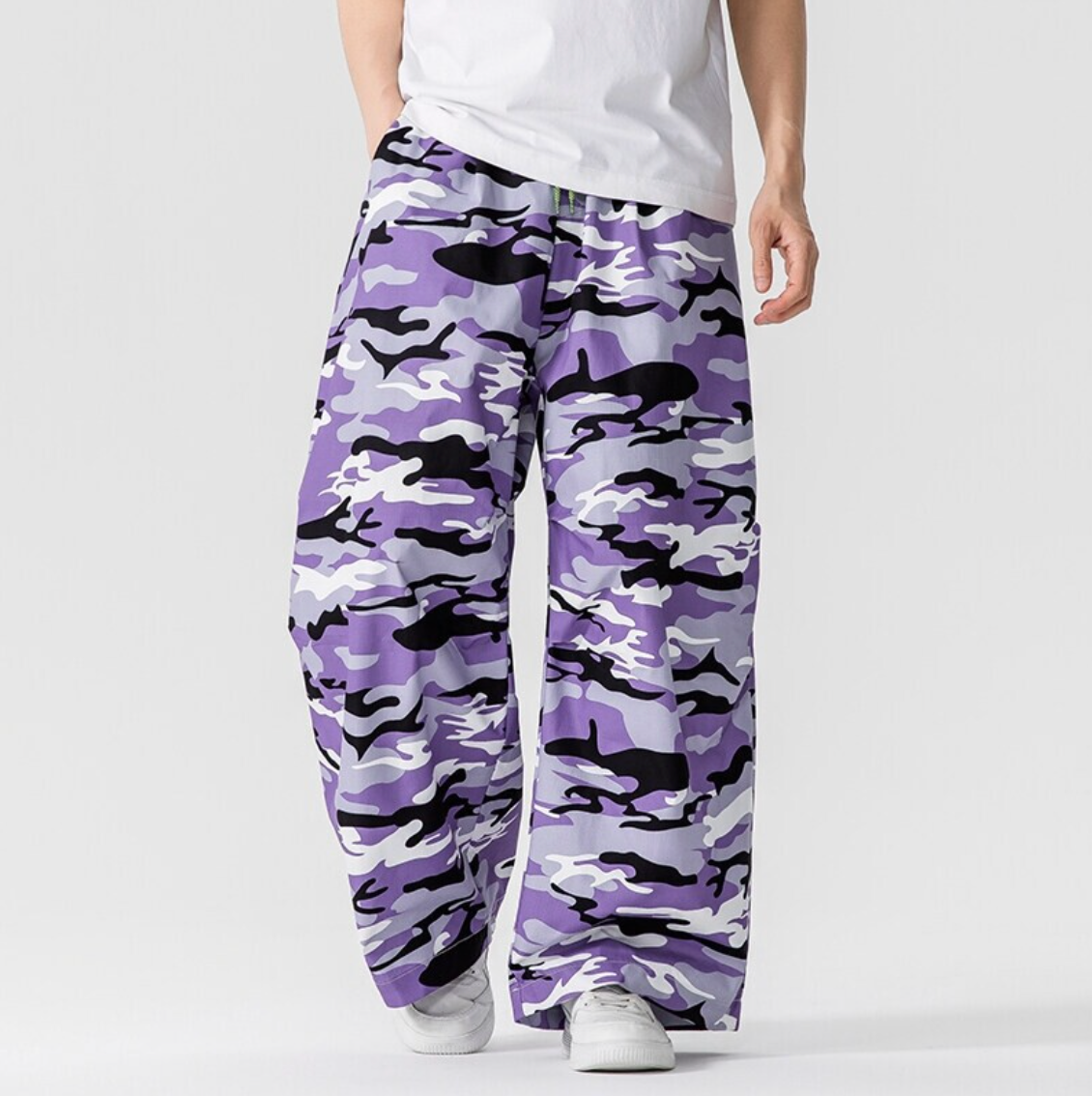 CAMOUFLAGE WIDE-LEG TROUSERS