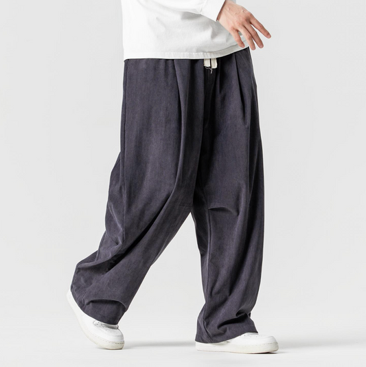 CORDUROY WIDE-LEG TROUSERS