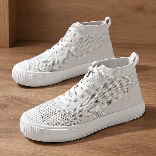 Textured Knit High-Top Sneakers