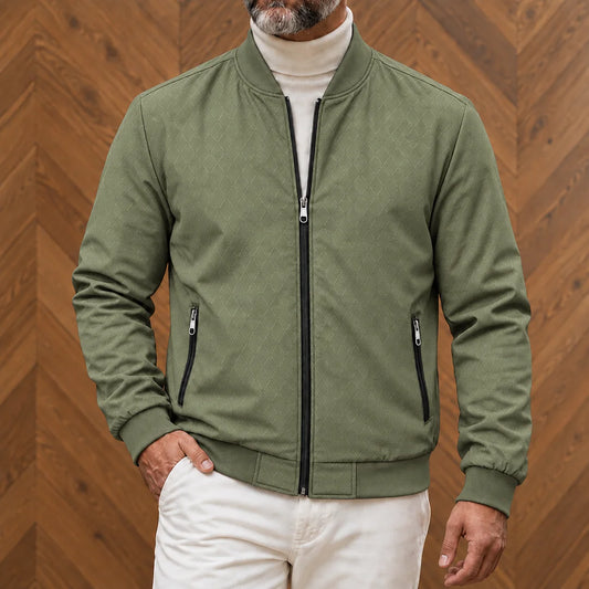 Textured Pattern Bomber Jacket