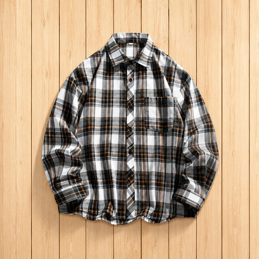 Textured Plaid Casual Shirt