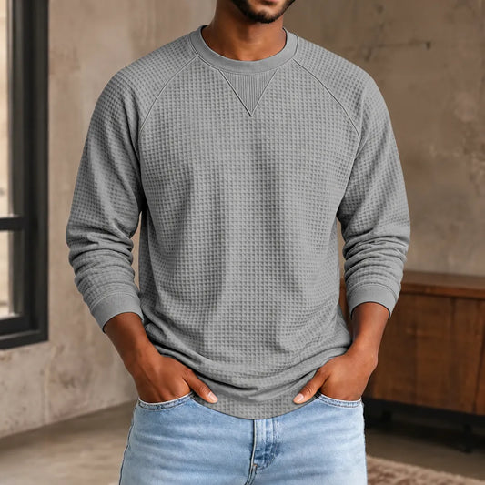 Waffle Knit Raglan Sweatshirt