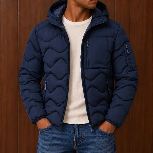 Wave Quilted Hooded Jacket