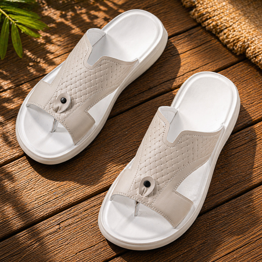 Leather Slide Sandals