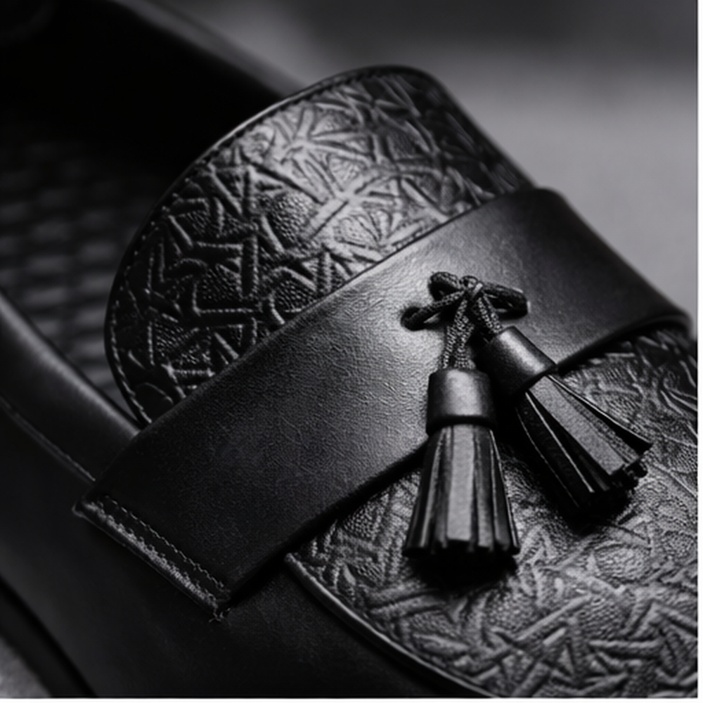 Textured Tassel Loafers
