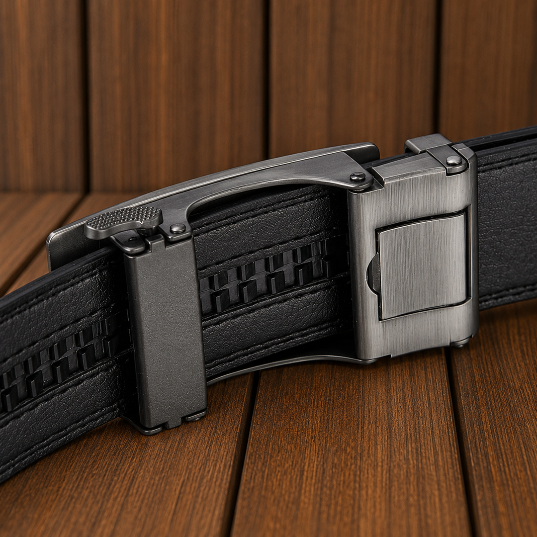 Slide Buckle Leather Belt