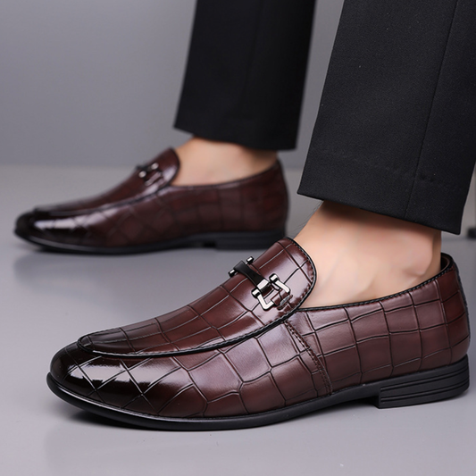 Embossed Leather Loafers