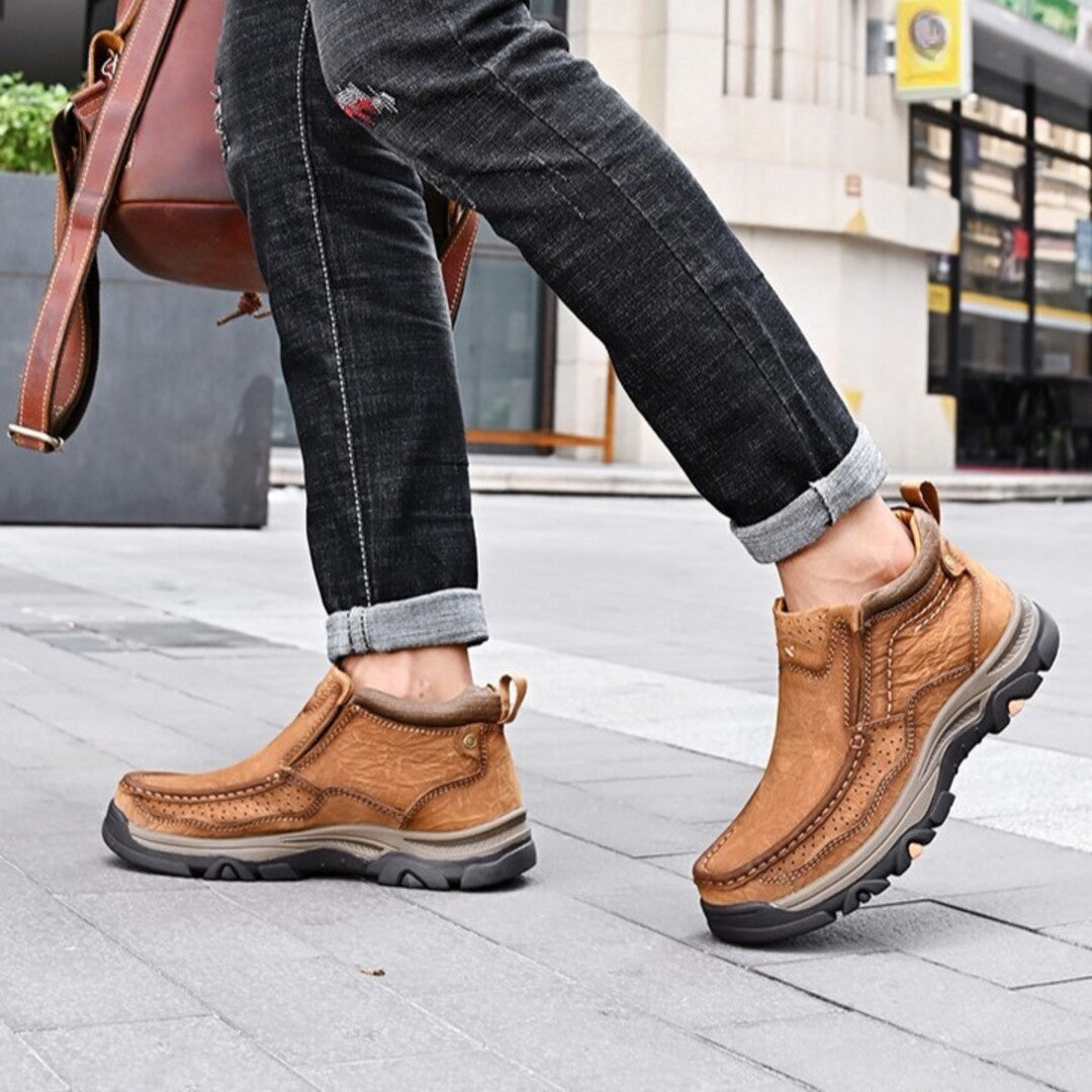 Premium Leather High-Top Shoes
