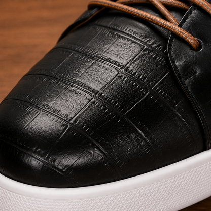 Textured Leather Sneakers