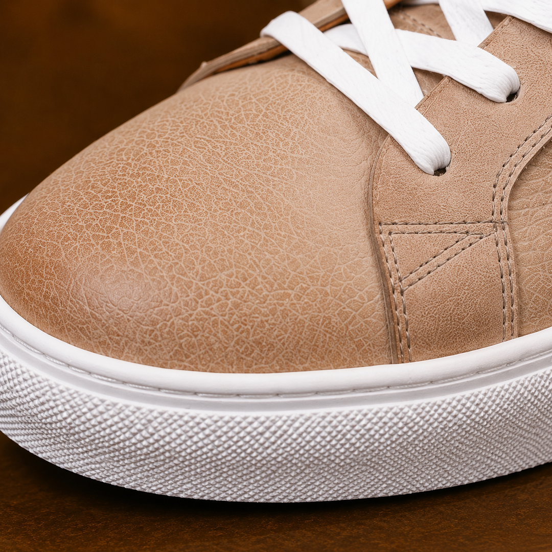 Premium Leather Lace-Up Sneakers