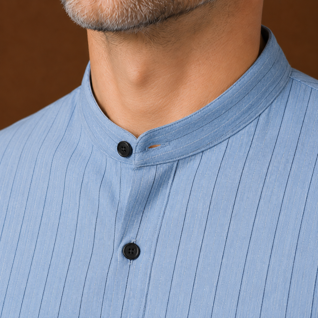 Striped Mandarin Shirt