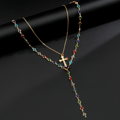 Crystal Cross Necklace Set