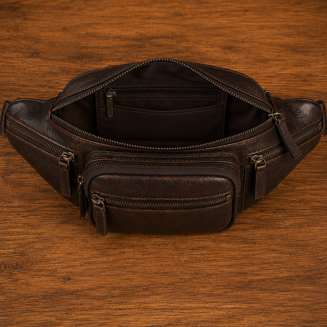 Compact Leather Belt Bag