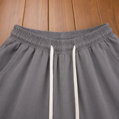 Drawstring Cotton Beach Shorts
