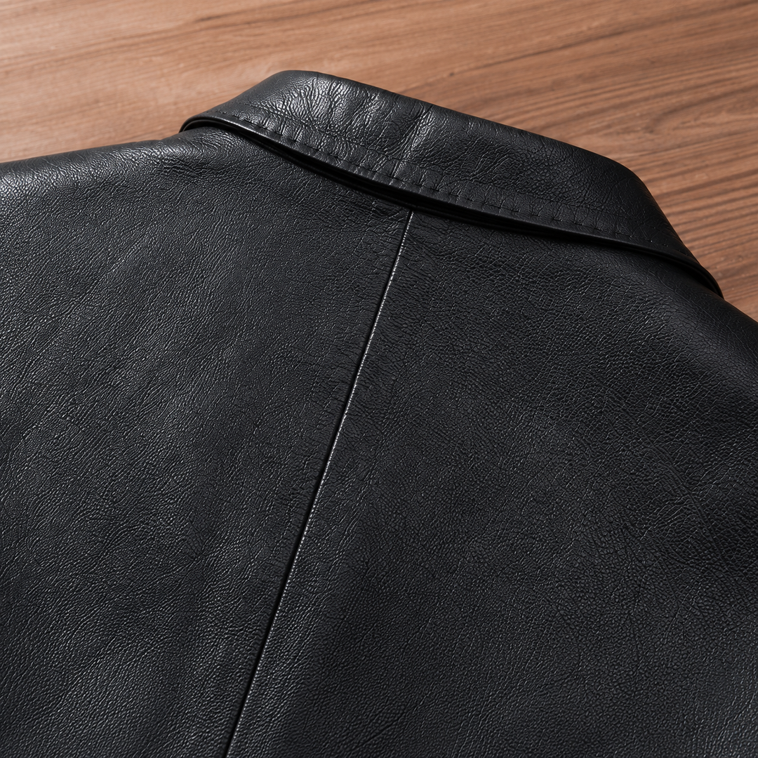 Leather Two-Button Blazer