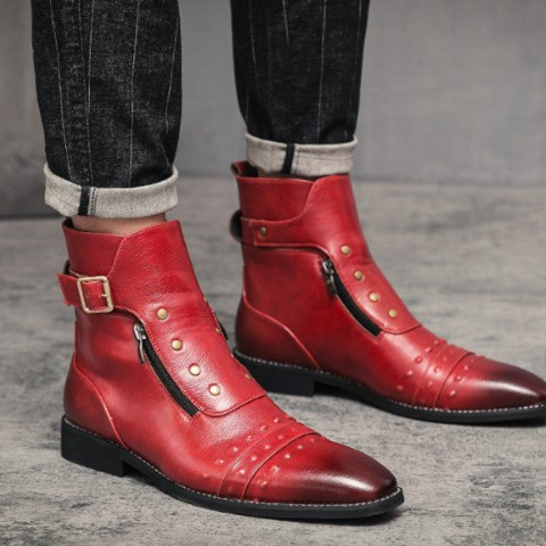 HIGH-TOP LEATHER BOOTS