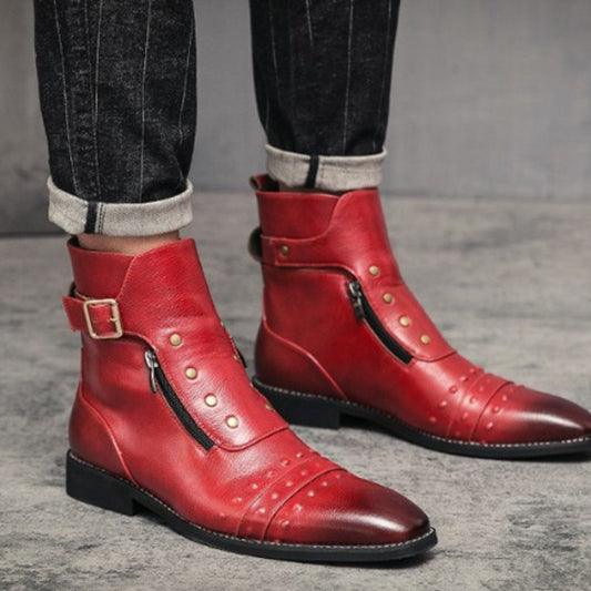 HIGH-TOP LEATHER BOOTS