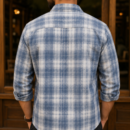 Plaid Button-Up Shirt