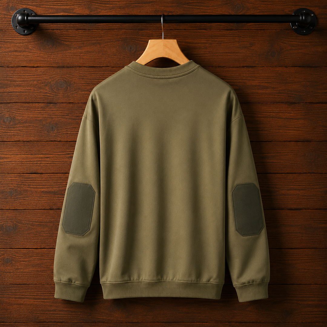 Crewneck Elbow-Patch Sweatshirt